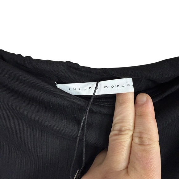 NWT Susana Monaco Off The Shoulder Skater Dress in Black Size M - Picture 8 of 12